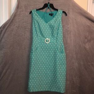 Aqua and white dress